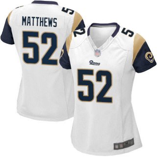 Los Angeles Rams#52 Clay Matthews white women jersey