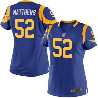 Los Angeles Rams#52 Clay Matthews royal women jersey