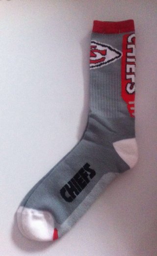 Kansas-City-Chiefs-Team-Logo-Gray-NFL-Socks