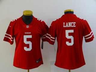 San Francisco 49ers #5 lance red women jersey