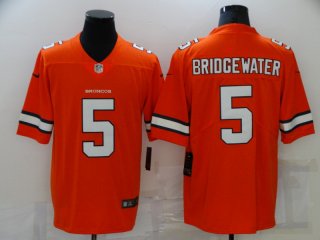 Men's Denver Broncos #5 Teddy Bridgewater Orange color rush Limited Stitched