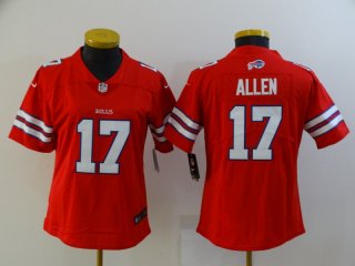 Bills-17-Josh-Allen women red jersey