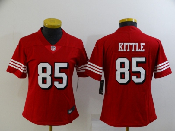 NFL San Francisco 49ers #85 George Kittle red women jersey