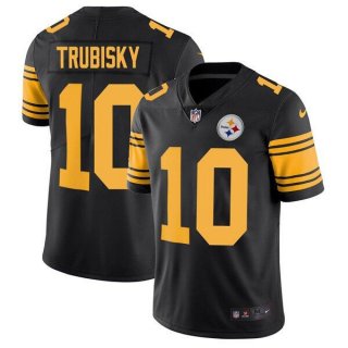 Men's Pittsburgh Steelers #10 Mitchell Trubisky Black Color Rush Limited Stitched Jersey