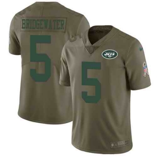 Nike-Jets-5-Teddy-Bridgewater-Olive-Youth-Salute-To-Service-Limited-Jersey