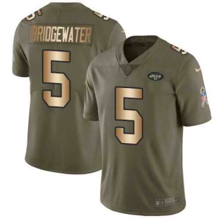 Nike-Jets-5-Teddy-Bridgewater-Olive-Gold-Youth-Salute-To-Service-Limited-Jersey