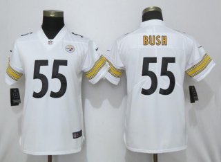 Nike-Steelers-55-Devin-Bush-White-Women-2019-NFL-Draft-First-Round-Pick-Vapor-Untouchable-Limited-Jersey