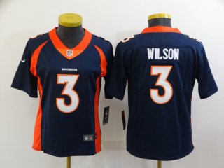 Denver Broncos #3 Russell Wilson blue women jersey
