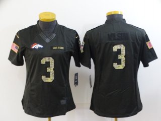 Denver Broncos #3 Russell Wilson black women jersey