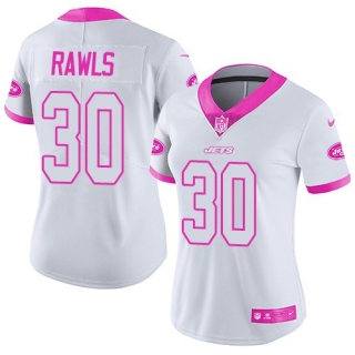 Nike-Jets-30-Thomas-Rawls-White-Pink-Women-Rush-Fashion-Limited-Jersey