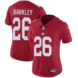 Nike-Giants-26-Saquon-Barkley-Red-Alternate-Women-Vapor-Untouchable-Limited-Jersey