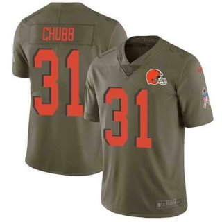 Nike-Browns-31-Nick-Chubb-Olive-Youth-Salute-to-Service-Limited-Jersey