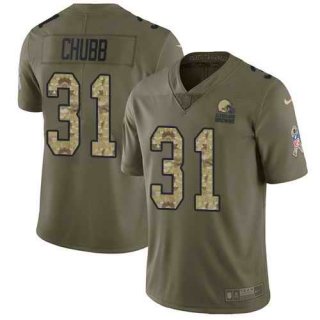 Nike-Browns-31-Nick-Chubb-Olive-Camo-Youth-Salute-to-Service-Limited-Jersey