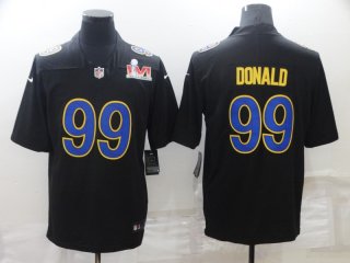 Men's Los Angeles Rams #99 Aaron Donald Black 2022 Super Bowl LVI Game Stitched Jersey