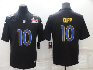 Men's Los Angeles Rams #10 Cooper Kupp Black 2022 Super Bowl LVI Game Stitched Jersey