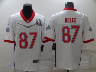Men's Kansas City Chiefs #87 Travis Kelce 2022 White Pro Bowl Stitched Jersey