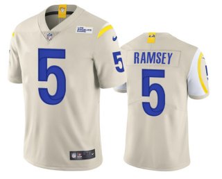 Men's Los Angeles Rams #5 Jalen Ramsey Bone Vapor Untouchable Limited Stitched