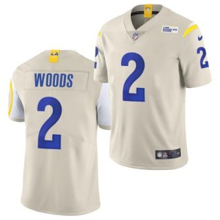 Men's Los Angeles Rams #2 Robert Woods Bone Vapor Untouchable Limited Stitched