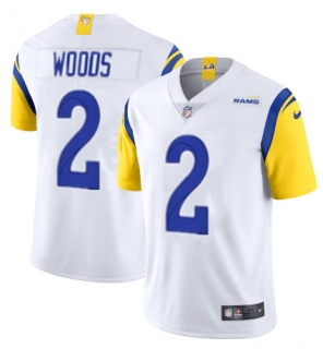 Men's Los Angeles Rams #2 Robert Woods 2021 White Vapor Untouchable Limited Alternate