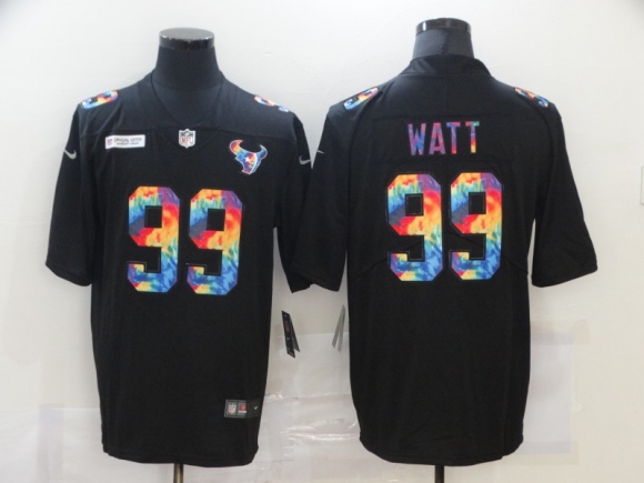 Texans-99-J.J.-Watt #99-Black rainbow jersey