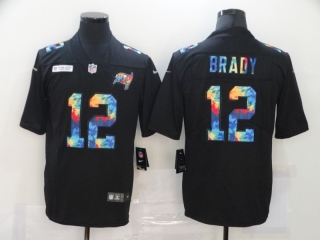 Tampa Bay Buccaneers #12 Tom Brady Black rainbow jersey