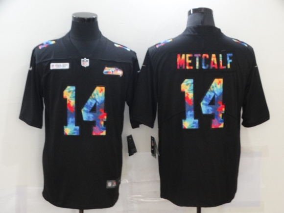 Seahawks-14-DK-Metcalf Black rainbow jersey