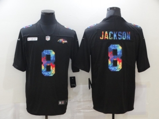Ravens-8-Lamar-Jackson Black rainbow jersey