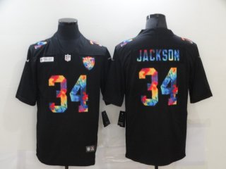 raiders #34 jackson Black rainbow jersey