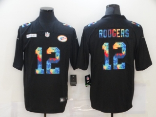 Packers-12-Aaron-Rodgers Black rainbow jersey