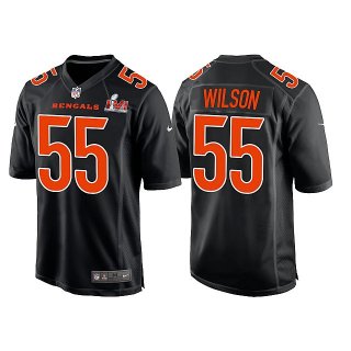 Men's Cincinnati Bengals #55 Logan Wilson 2022 Black Super Bowl LVI Game Stitched Jersey