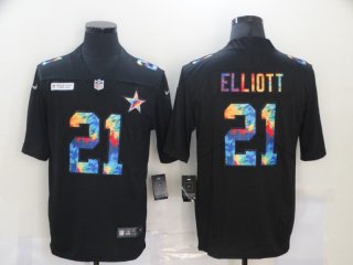 Cowboys-21-Ezekiel-Elliott Black rainbow jersey