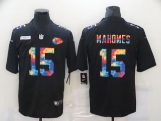 Chiefs-15-Patrick-Mahomes Black rainbow jersey