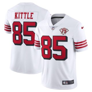 Men's San Francisco 49ers #85 George Kittle White 2021 75th Anniversary Vapor Untouchable