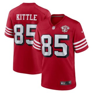 Men's San Francisco 49ers #85 George Kittle Scarlet 2021 75th Anniversary Stitched NFL Game