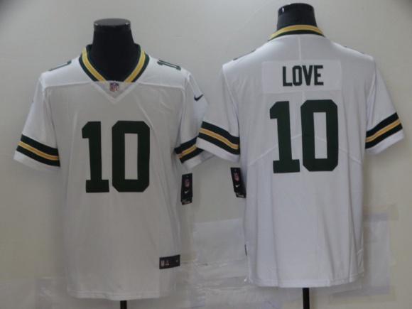 Green Bay Packers #10 Love white jersey