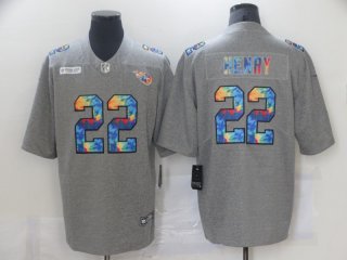 Titans-22-Derrick-Henry gray rainbow jersey