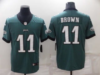 Men's Philadelphia Eagles #11 A. J. Brown Green Vapor Untouchable Limited Stitched