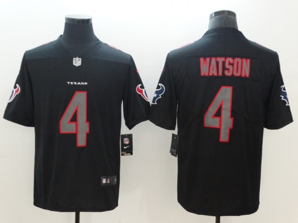 Texans-4-Deshaun-Watson NFL 2018 Fashion Impact Black Color Rush Limited Jersey