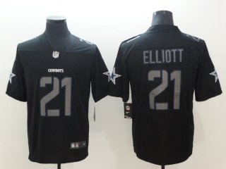 Cowboys-21-Ezekiel-Elliott NFL 2018 Fashion Impact Black Color Rush Limited Jersey