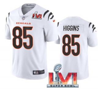 Men's Cincinnati Bengals #85 Tee Higgins White 2022 Super Bowl LVI Vapor Limited Stitched