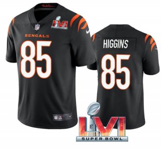 Men's Cincinnati Bengals #85 Tee Higgins Black 2022 Super Bowl LVI Vapor Limited Stitched