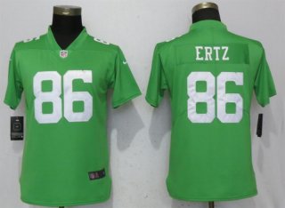 Nike-Eagles-86-Zach-Ertz-Green-Women-Throwback-Vapor-Untouchable-Limited-Jersey