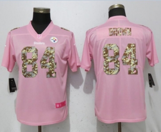 Nike-Steelers-84-Antonio-Brown-Pink-Camo-Fashion-Women-Limited-Jersey