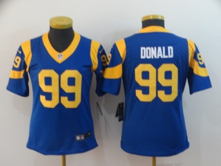 Los Angeles Rams #99 Aaron Donald women blue jersey