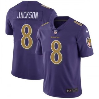 Ravens-8-Lamar-Jackson purple color rush limited jersey