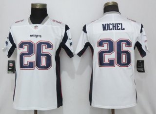 Nike-Patriots-26-Sony-Michel-White-Women-Vapor-Untouchable-Limited-Jersey