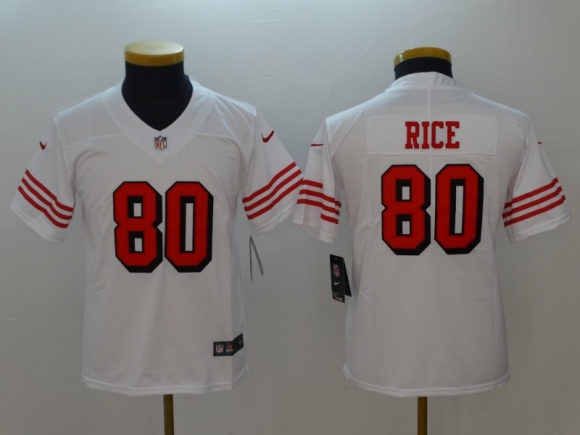 Nike-49ers-80-Jerry-Rice-White-Youth-Color-Rush-Vapor-Untouchable-Limited-Jersey