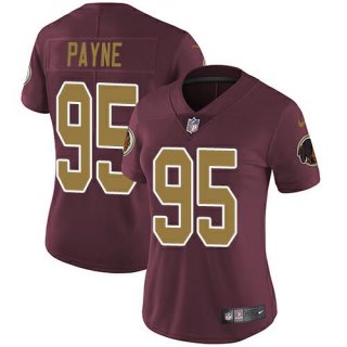Redskins #95Payne red women jersey
