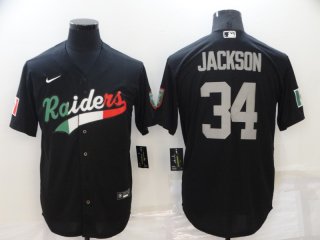 Raiders-34-Bo-Jackson Mexcio black jersey