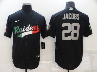 Raiders-28-Josh-Jacobs-Mexico black jersey